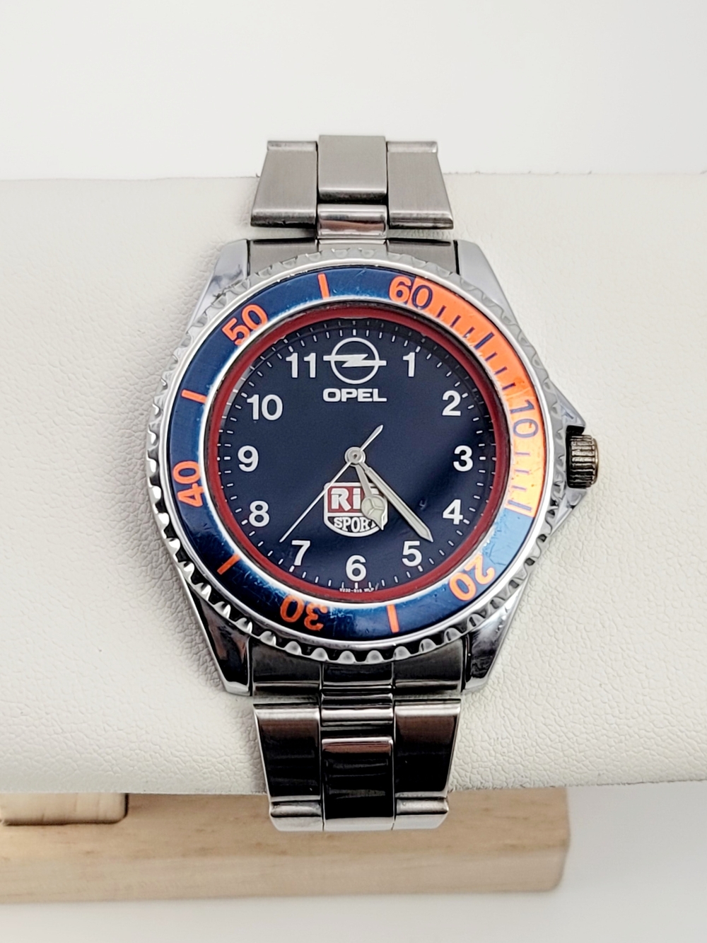 Vintage Opel Logo Quartz Watch – Rie Sport Promo – Blue Dial Diver Style – 1990s